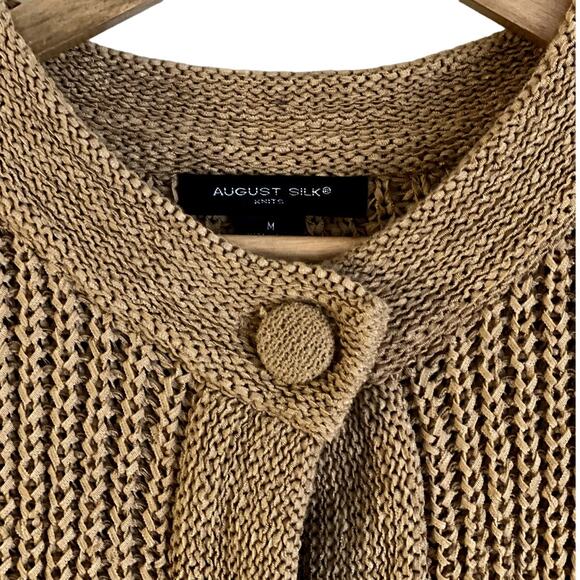 August‎ Silk Knits-Size Medium Single Button Short Sleeve-Cropped Sweater-EUC - Picture 3 of 6